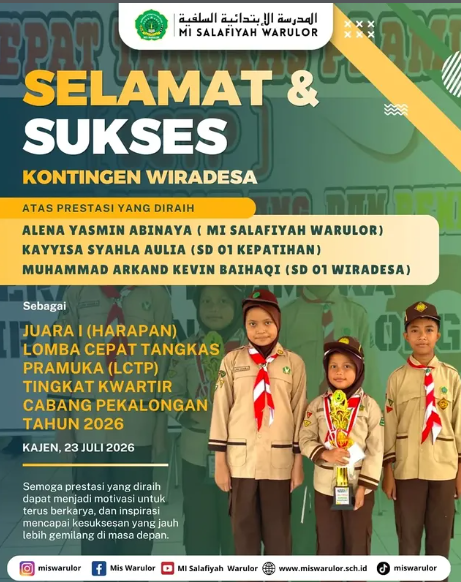 Kontingen Wiradesa Raih Juara I Harapan LCTP Tingkat Kwartir Cabang Pekalongan 2026
